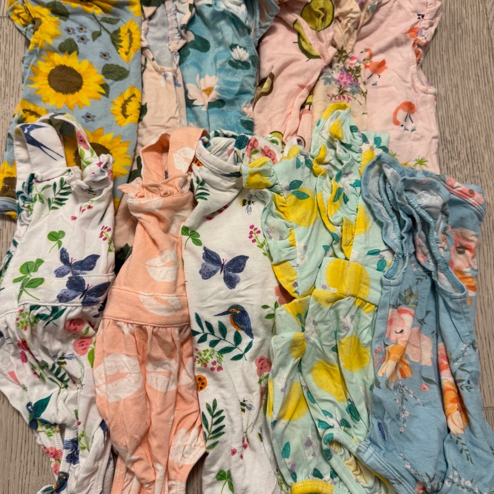 Angel Dear Floral and Animal Print Baby Onesies